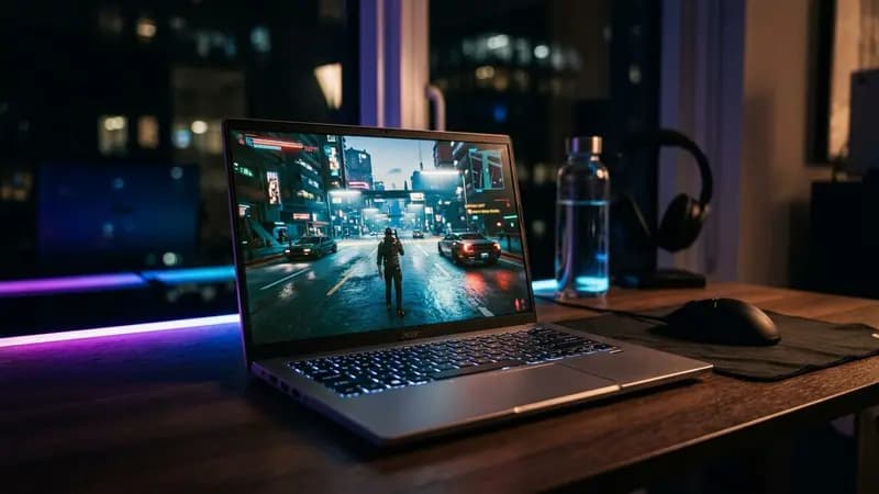 Acer Swift X 14 com Arc B390: Cyberpunk 2077 a 60fps