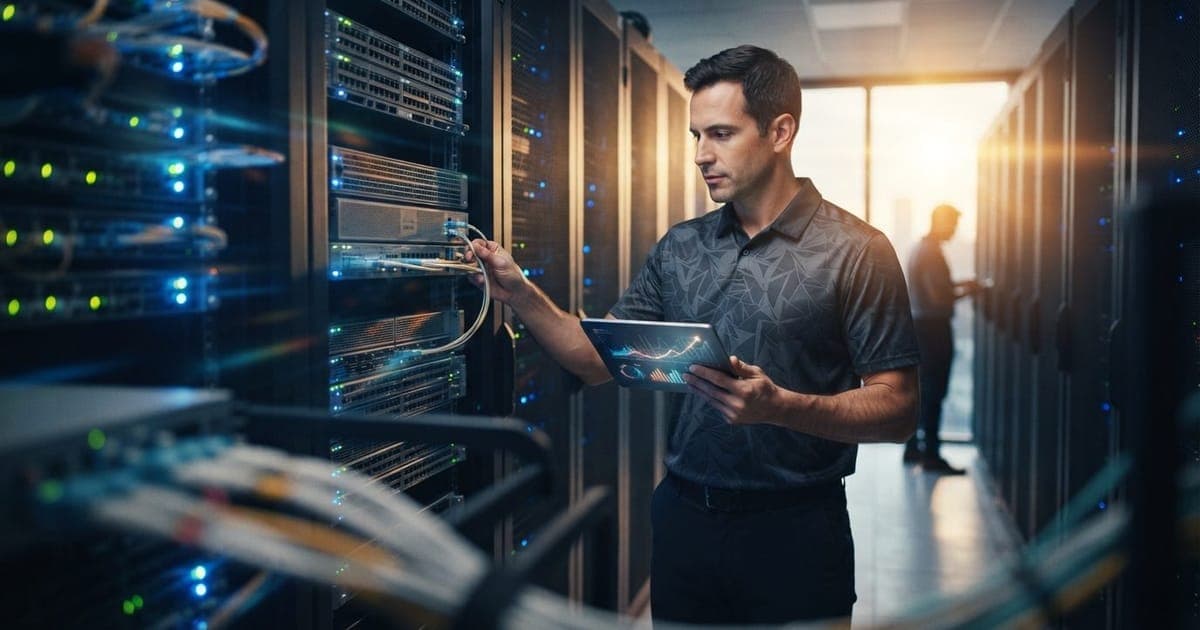 Ilustração editorial sobre Cisco cresce 15% impulsionada por encomendas de IA