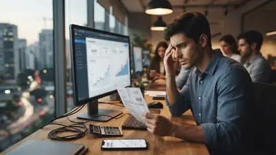 Ilustração editorial sobre Como a variação do dólar encarece licenças de software para PMEs: Empresas brasileiras enfrentam alta nos custos de TI devido à…