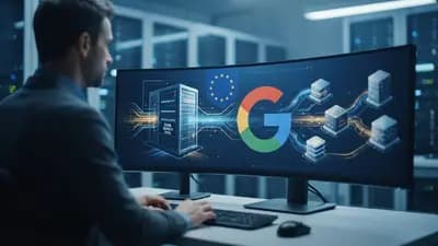 Ilustração editorial sobre UE força compartilhamento de dados de busca do Google para rivais