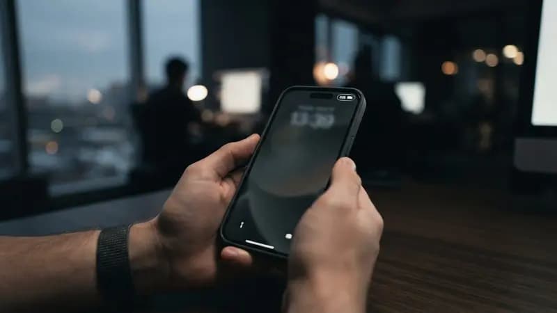 Tela de bloqueio de um iPhone exibindo o ícone de SOS na barra de status superior durante uma queda de sinal celular.