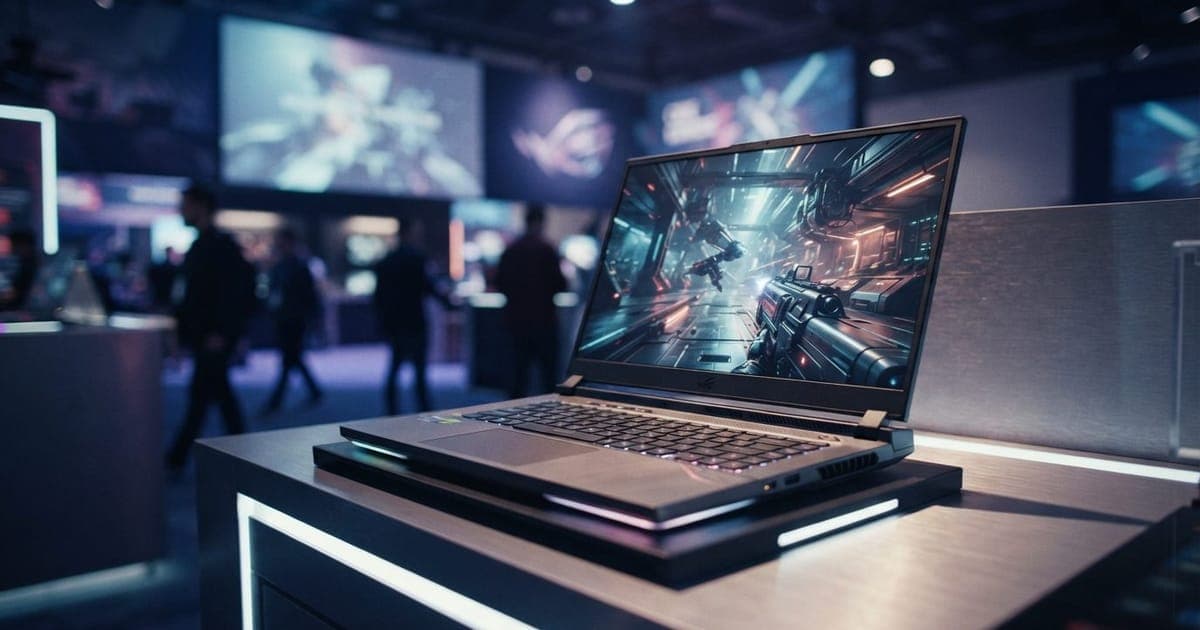 Ilustração editorial sobre Intel Panther Lake domina CES 2026: Intel apresenta processadores Panther Lake no CES 2026, transformando laptops gamer