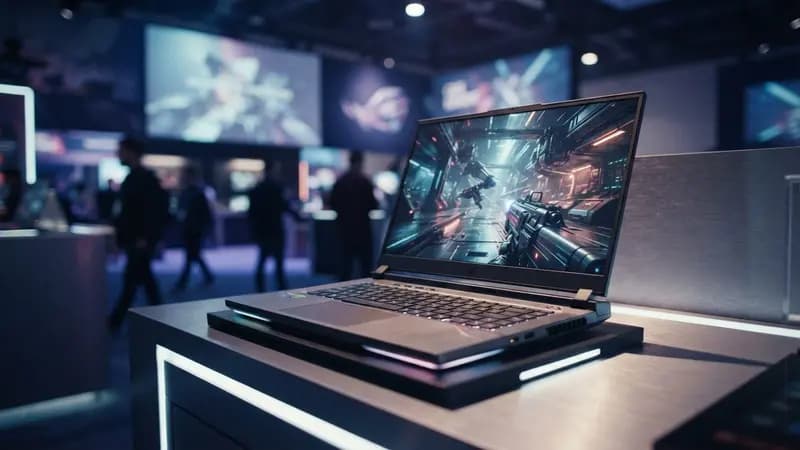 Ilustração editorial sobre Intel Panther Lake domina CES 2026: Intel apresenta processadores Panther Lake no CES 2026, transformando laptops gamer