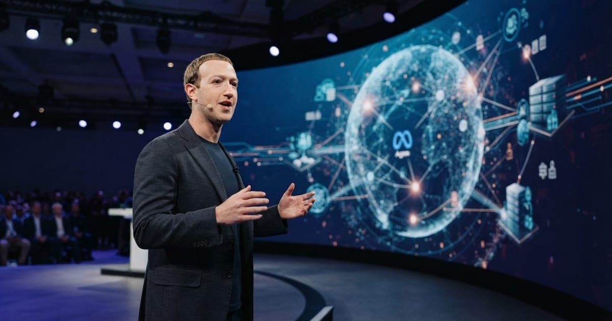Mark Zuckerberg durante apresentação de resultados financeiros sobre expansão de inteligência artificial em servidores