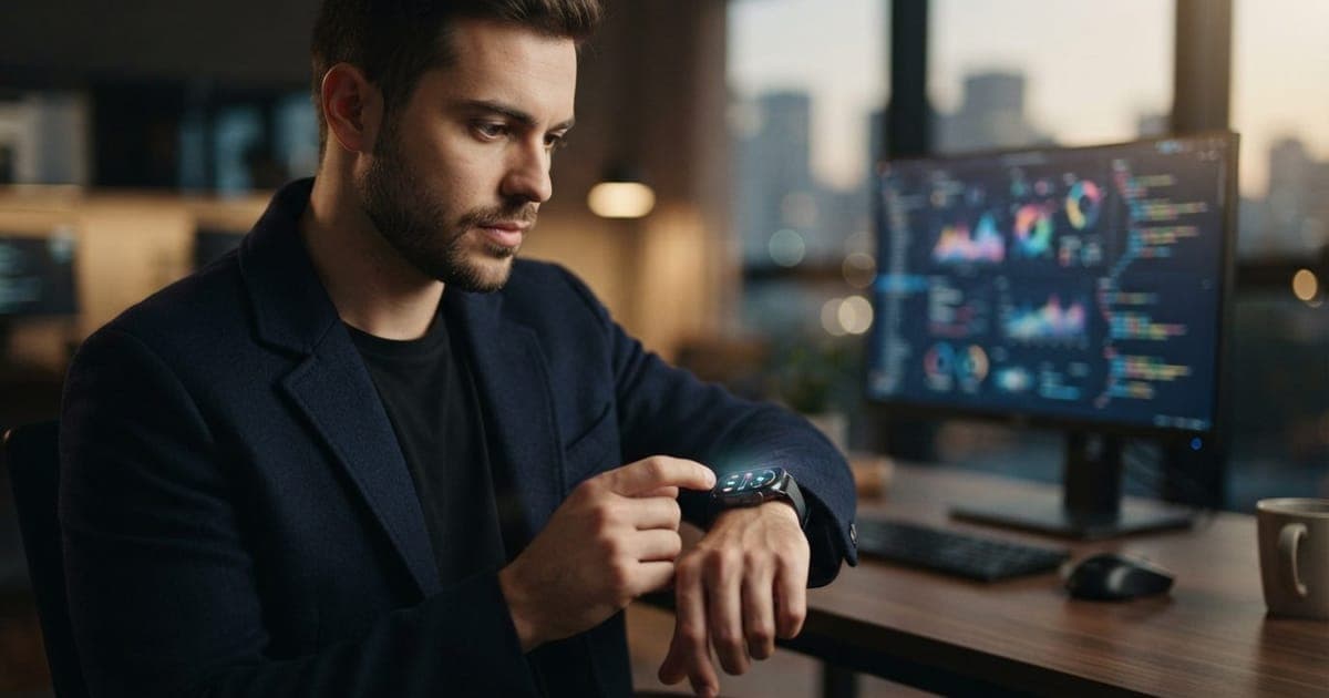 Ilustração editorial sobre Meta retoma projeto de smartwatch com IA integrada para 2026