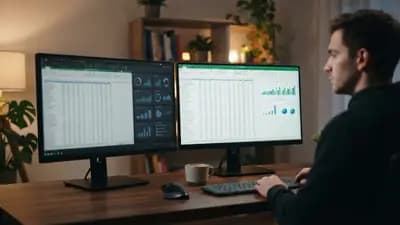 Comparação lado a lado entre dois monitores mostrando a diferença de cores e nitidez em textos de escritório