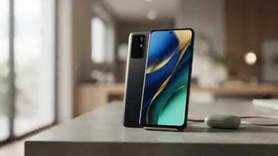 Smartphone Redmi A7 Pro exibido em plano frontal sobre fundo neutro, destacando o design moderno e a tela grande.