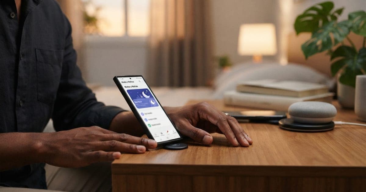 Ilustração editorial sobre Como automatizar seu Samsung Galaxy usando tags NFC de baixo custo: Use tags NFC de R$ 30 com o app Modos e Rotinas da Samsung para…